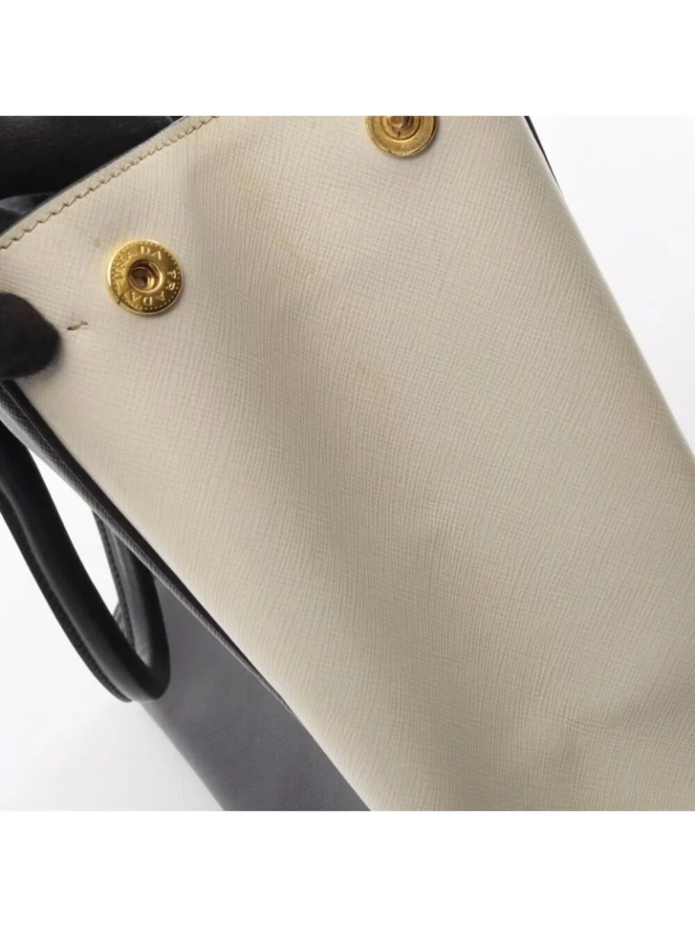 Prada Tote Galleria 2-Way Black Ivory Saffiano Leather Large Handbag